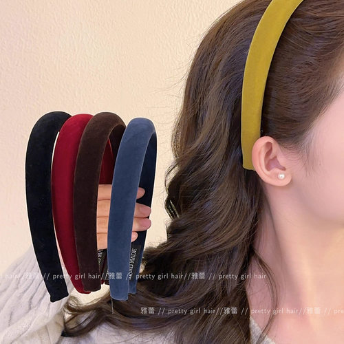 tktk斜纹发箍女款2025新款感秋冬高颅顶洗脸头箍显脸小压发卡头饰