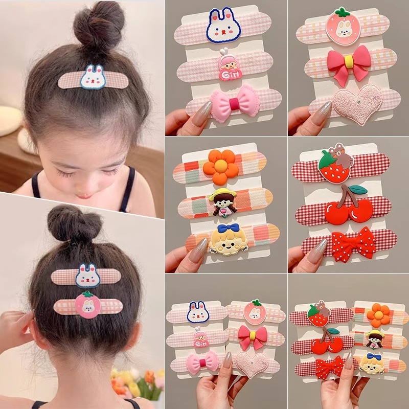 tktk儿童魔术贴刘海卡碎发整理头饰不伤发后脑勺卡通发夹宝宝