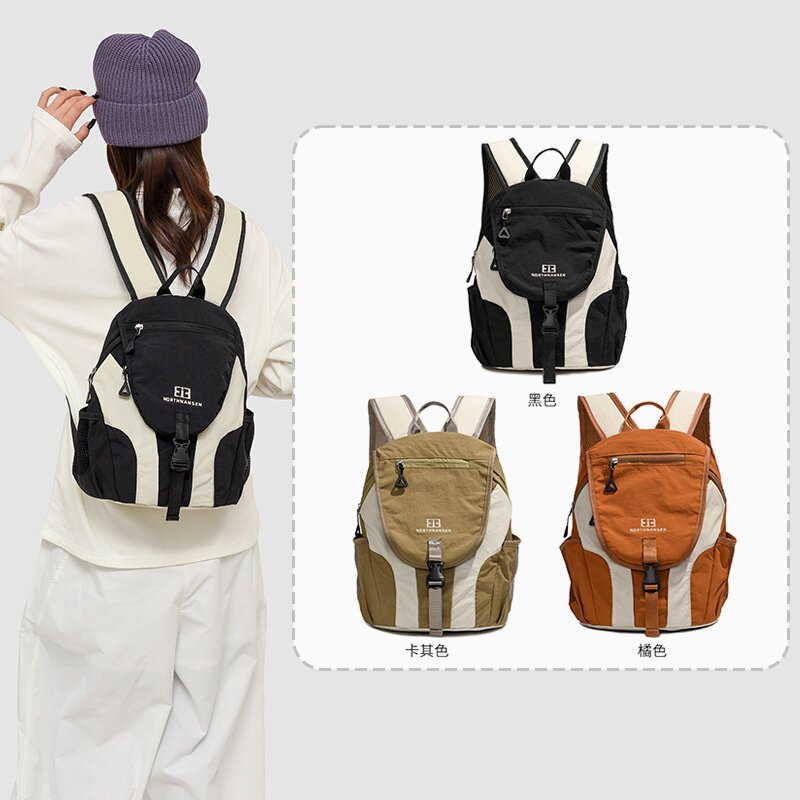2026新款2025春季新款女士清新双肩背包户外登山撞色出游防水多色