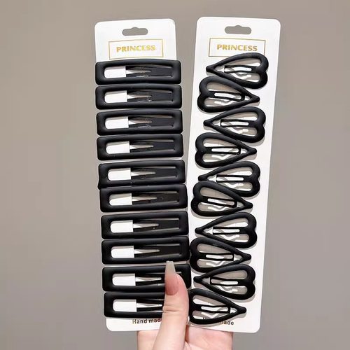 TKTK磨砂气质bb夹女夏季碎发侧边夹简约黑色前额发卡刘海头饰