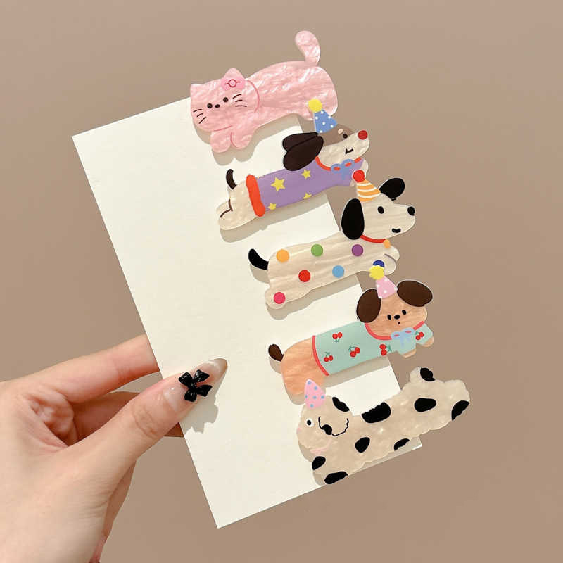 TKTK新款女童发卡侧边前额碎发夹仿真小狗可爱头饰儿童刘海夹子