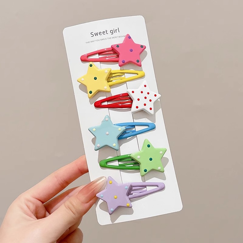 tktk多巴胺彩色波点发夹心刘海侧边夹学生碎发卡可爱小边夹饰品