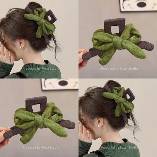 TKTK早秋蝴蝶结发夹抓夹女2025新款大号鲨鱼夹发量大后脑勺盘发卡