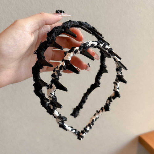 tktk优雅波浪齿纹发箍女高颅顶碎发整理压发头饰百搭日常发卡