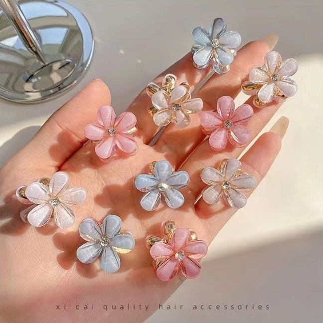 刘海夹清新水晶小抓夹发夹边夹发抓可爱小花朵碎发爪夹编头发