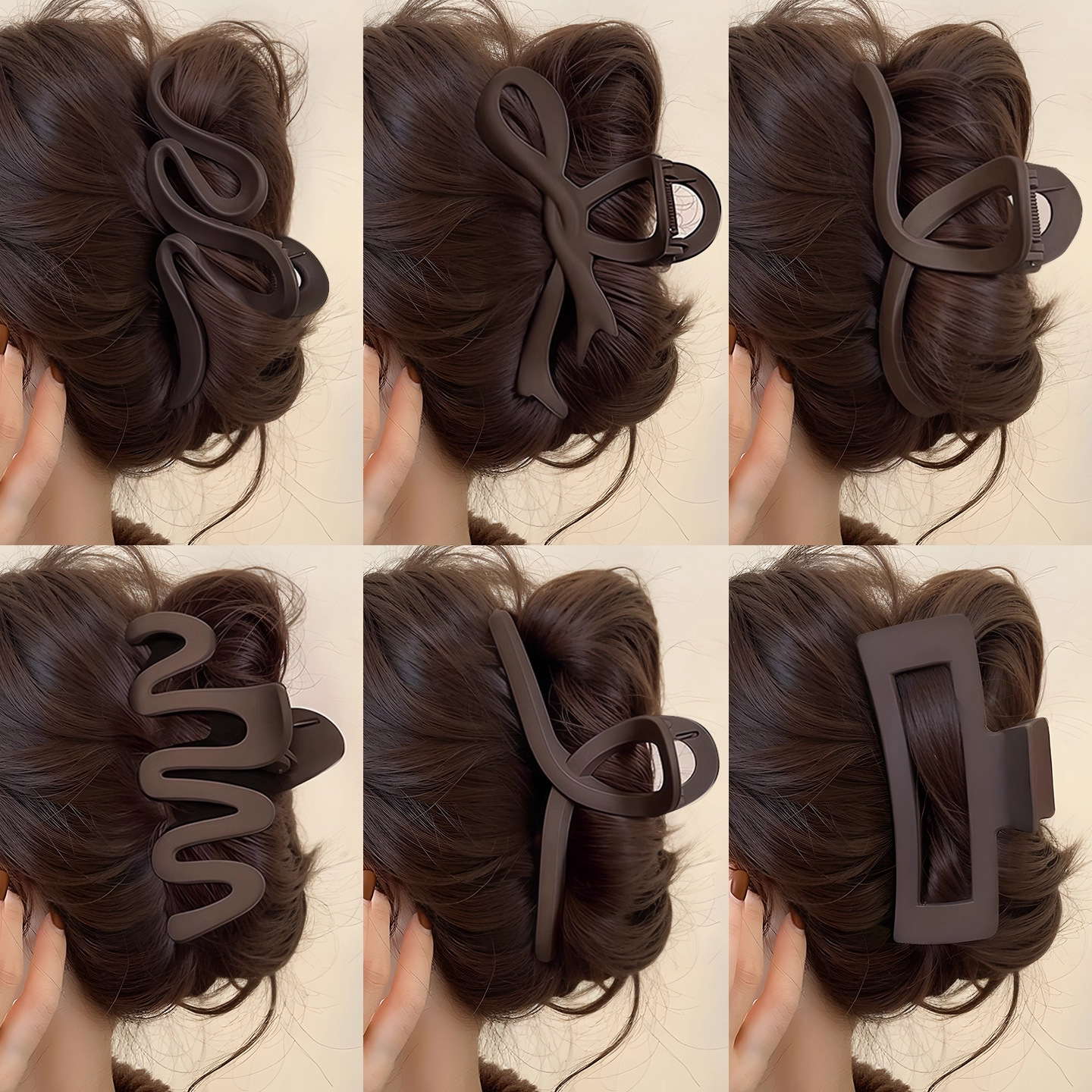 tktk咖色头发抓夹女感2025新款气质大号发夹后脑勺盘发鲨鱼夹头饰