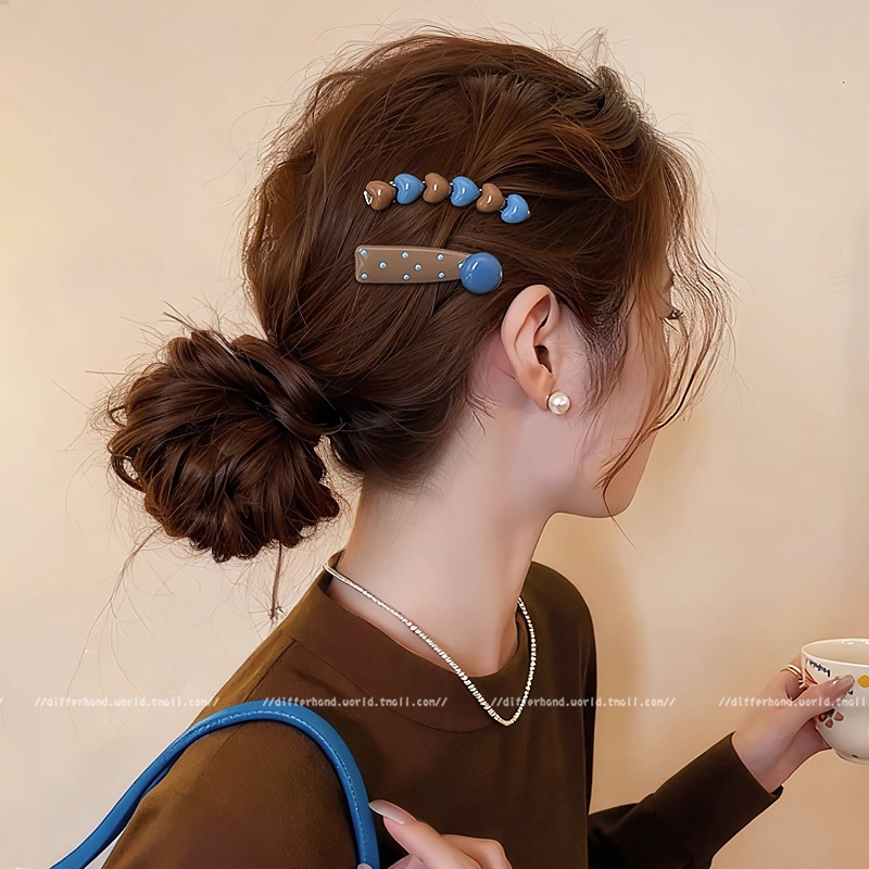 tktk爱心发夹发夹女2025新款高端感边夹侧边刘海前额发卡夹子头饰