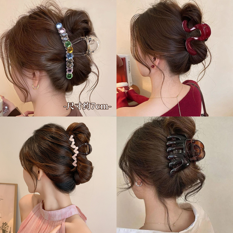 tktk蝴蝶结感鲨鱼夹发夹夹子韩系卡子抓夹发量少法式气质发卡