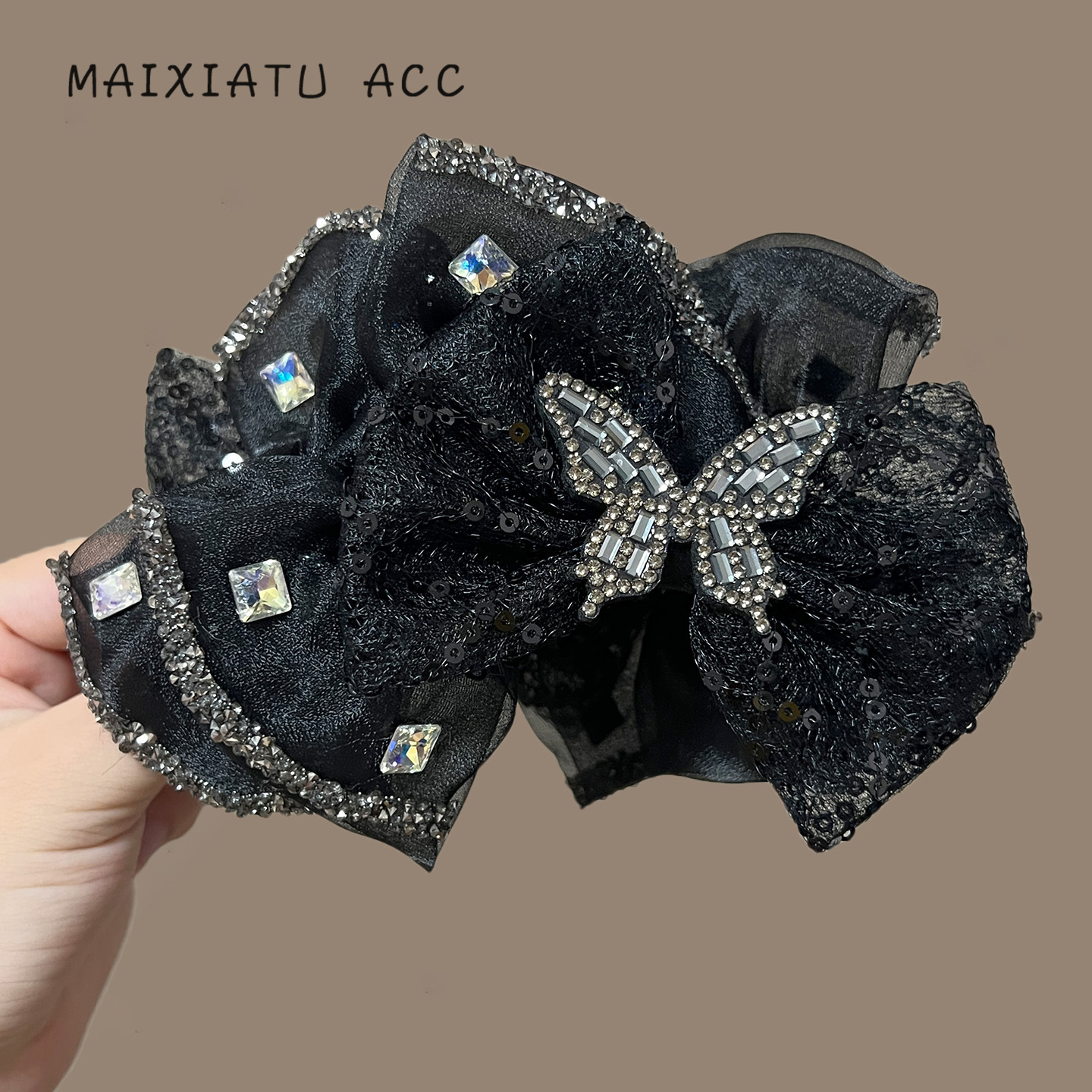 古思礼东方之珠【乐微】感黑色蝴蝶11cm抓夹