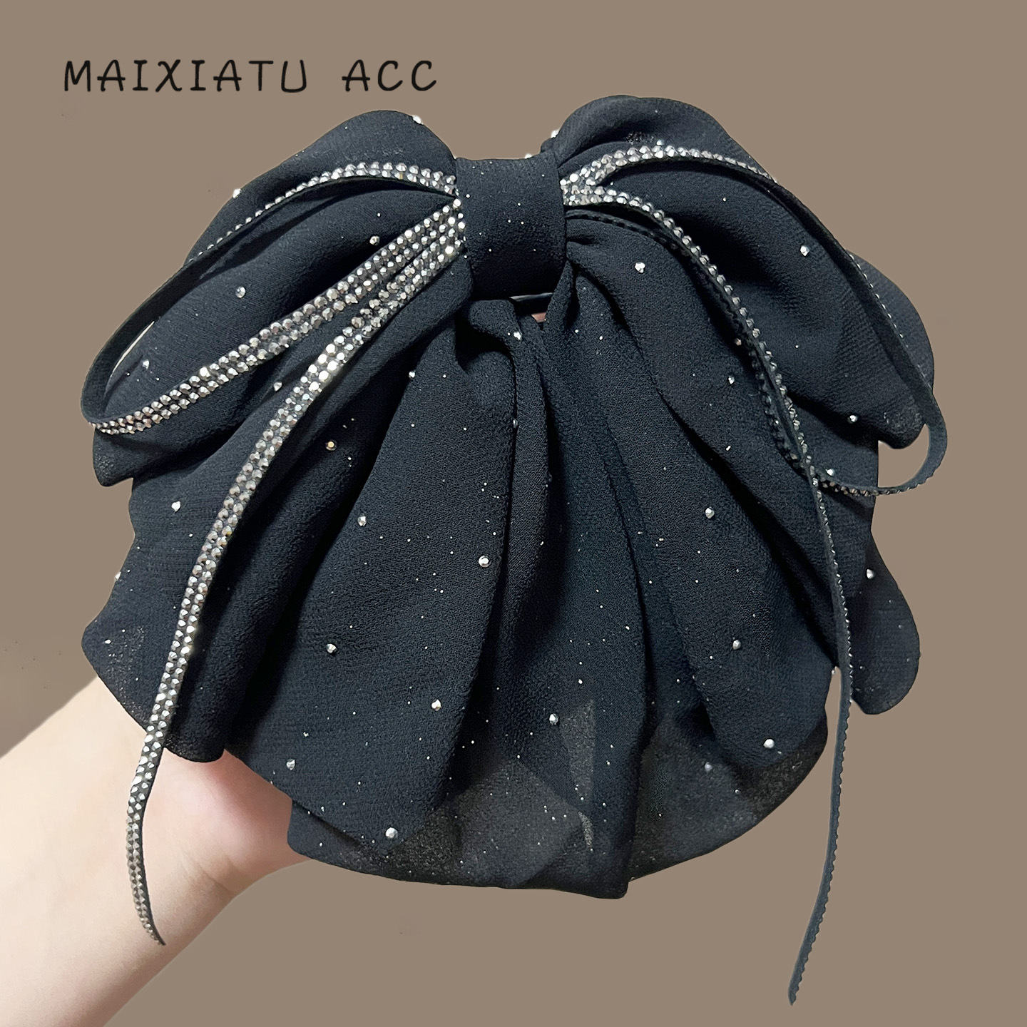 夜晏抓夹满天星蝴蝶结飘带马尾夹女时尚感通勤显发量发夹头饰