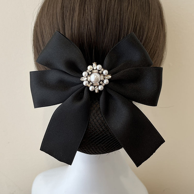 职业头花粗细发网兜韩版合金配饰蝴蝶结护士头饰空姐酒店工作发夹