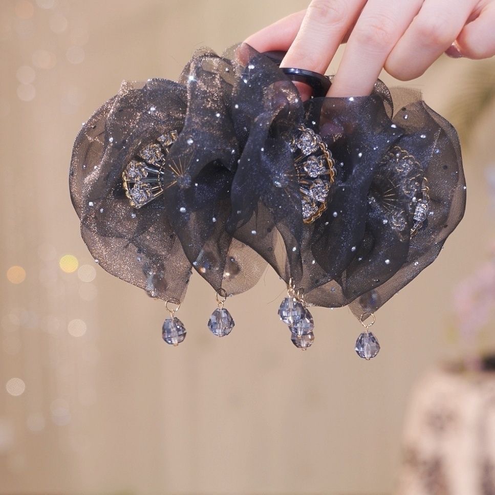 【国风裙摆】超仙扇子流苏抓夹蓬松高颅顶显发量鲨鱼夹发夹2584