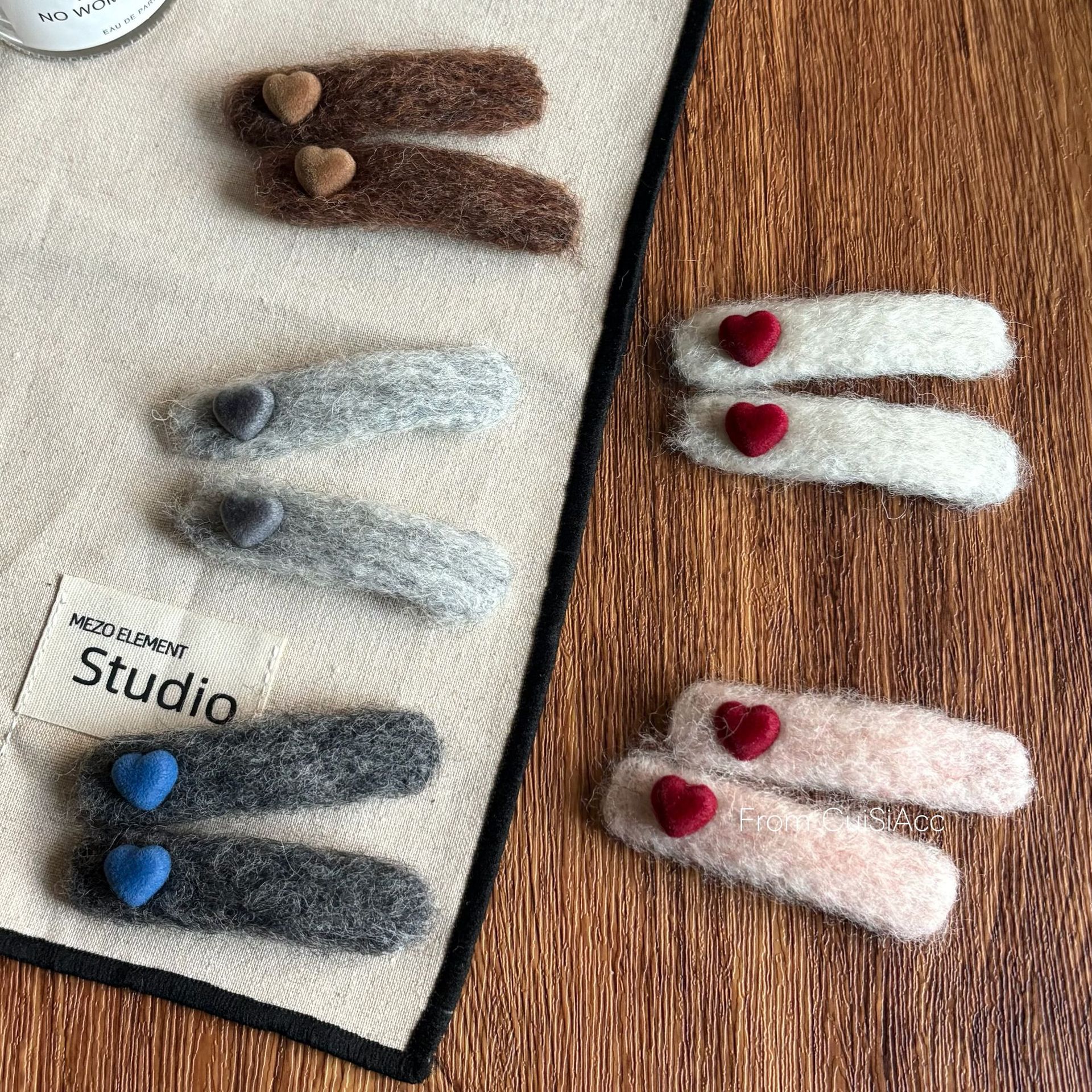 韩国ins植绒爱心仿羊绒长方bb夹甜美百搭刘海夹侧边夹发卡发夹女