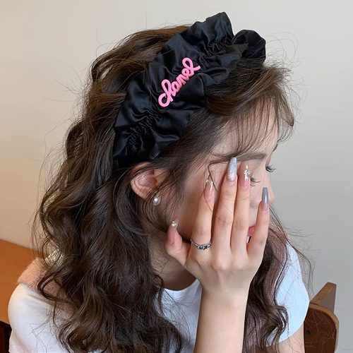 TKTK时尚高颅顶褶皱宽边发箍女款网红发卡气质头饰洗脸压发束发带
