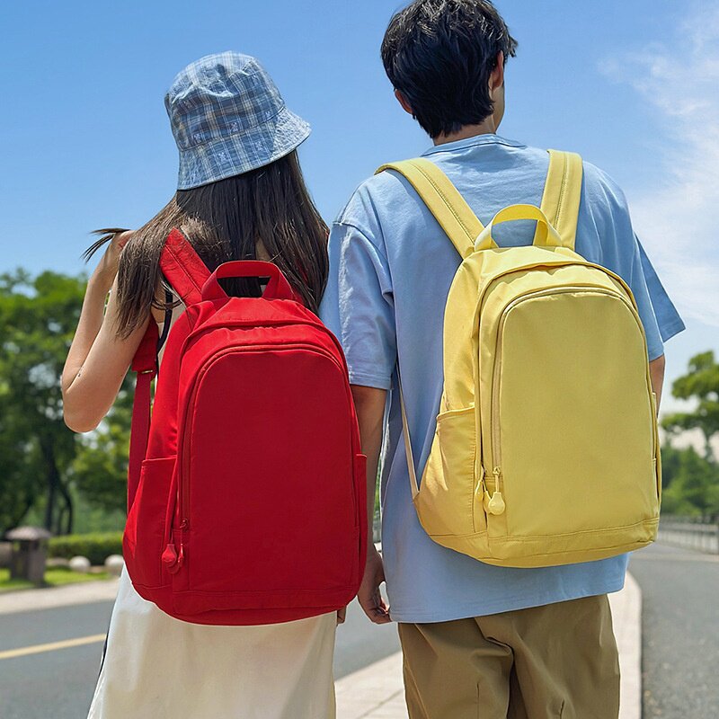 2026新款纯色简约男女款双肩包时尚百搭旅行背包潮流ins通勤电脑