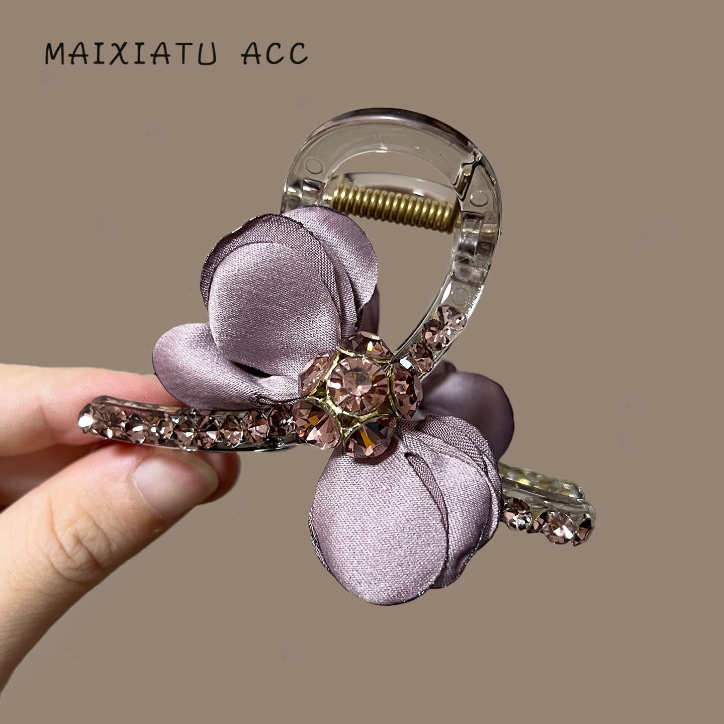 铂思亚蔷薇抓夹女2025新款温婉浪漫气质时尚后脑勺盘发鲨鱼夹发抓