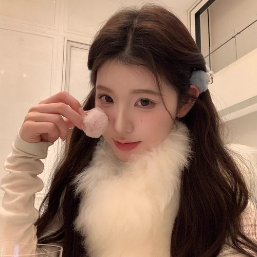 TKTK秋冬毛绒毛球发夹侧边刘海夹毛毛小抓夹创意小众发卡2025新款