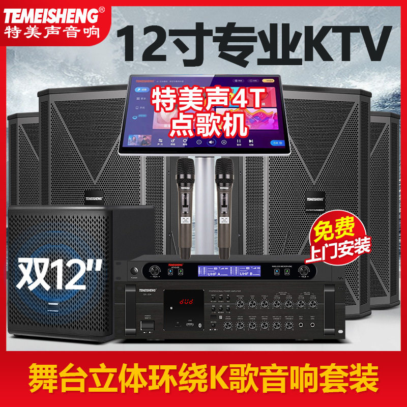 特美声家庭ktv音响套装酒吧影院会议演出卡拉OK点歌功放K歌音箱