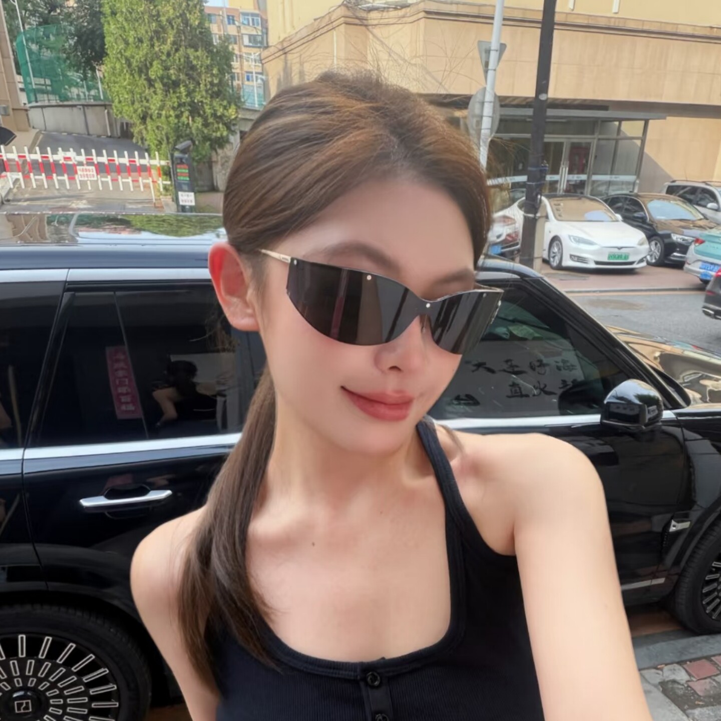 新款小香风金属发箍墨镜女酷y2k