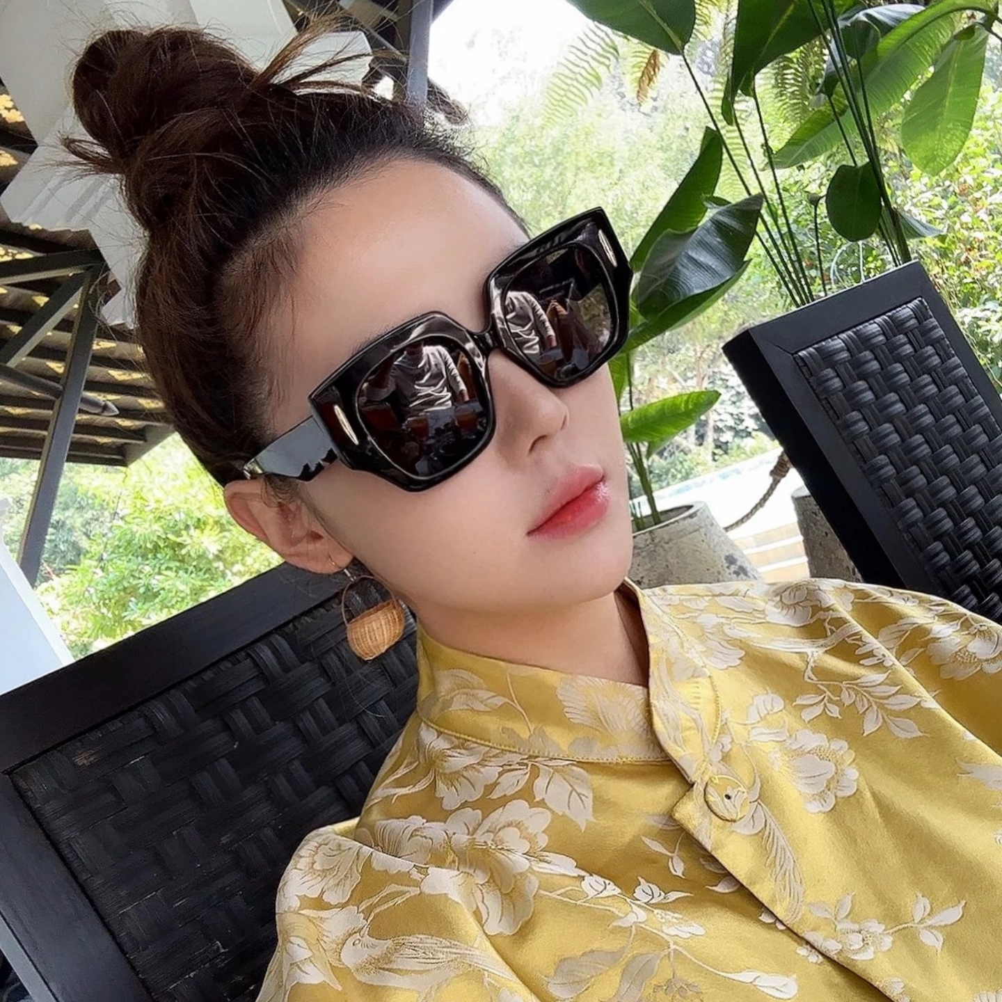 方框墨镜女高级感黑色防紫外线