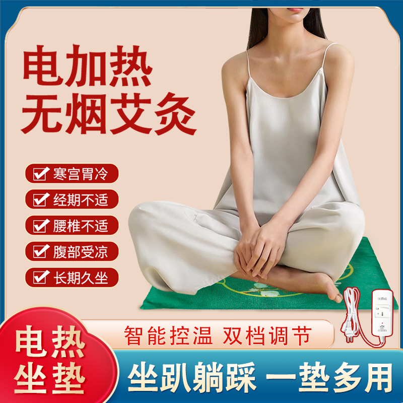 电加热艾灸坐垫秋冬季艾草加热垫艾绒垫臀部毯子家用热敷包熏加热