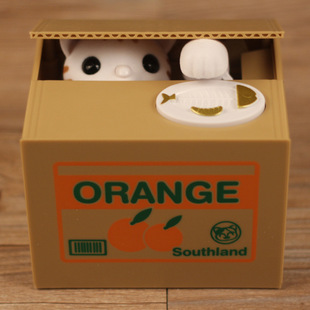 卡通偷钱小猫咪储蓄存钱罐吃钱猫贪财猫创意零钱罐招财猫男童搞笑