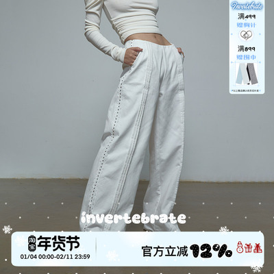 学院风阔腿简约直筒裤休闲裤