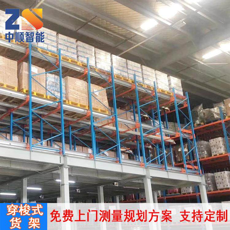 惠货架厂生能密产穿梭式货架配合智州穿梭车多层立体高位高度存储