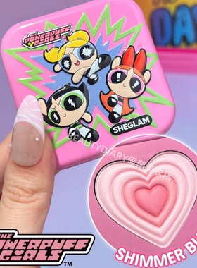 现货Sheglam 飞天小女警系列眼影盘腮红高光棒可爱显色好