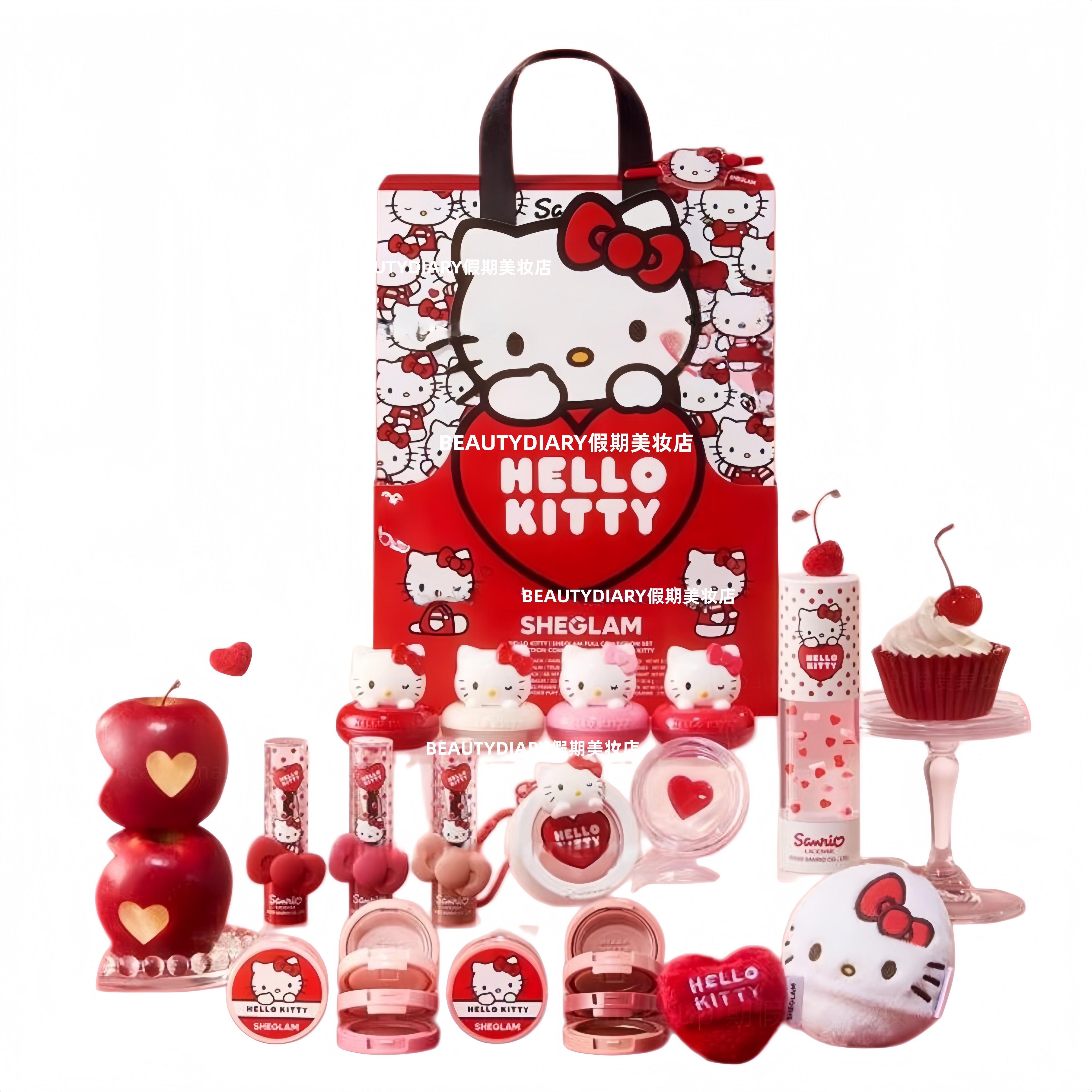 现货SheglamHello Kitty联名彩妆第二弹情人节限定系列套装
