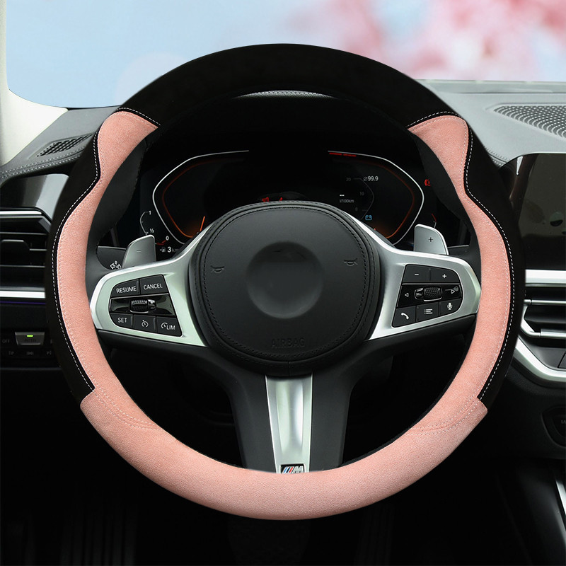 冬季毛绒方向盘套鹿皮绒可爱通用