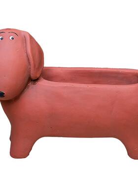 萌宠物花盆创台意肠狗动狗水泥花器多肉阳装饰摆件腊TC06274庭院