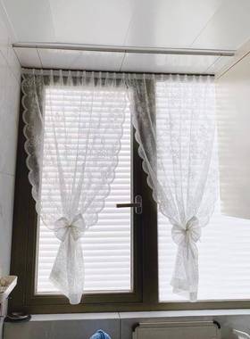 思幔魔术蕾丝纱帘定飘窗窗帘纱卧贴室内开窗户制幻白色镂PRZ空梦