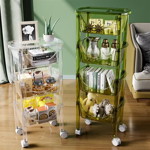 轻奢浴室置物架亚克力落地多层移动小推车卫生间厕所储物收纳架子