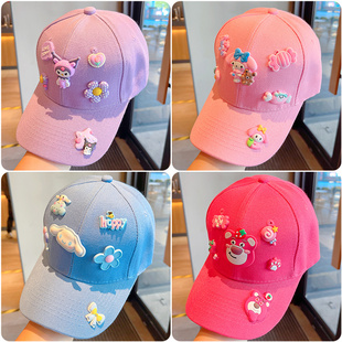 儿童可爱可爱卡通鸭舌帽女童百搭遮阳帽2024新款帽子小女孩防晒帽