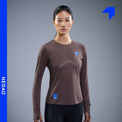 内道圆领风洞长袖散热速干拇指扣