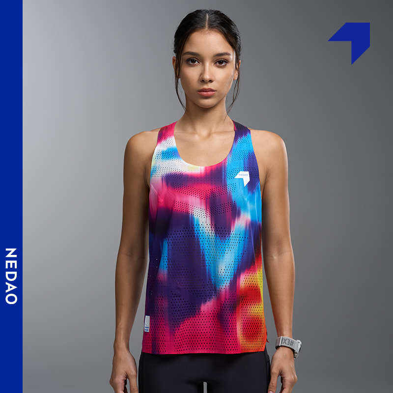 内道折射风洞背心跑步排汗背心