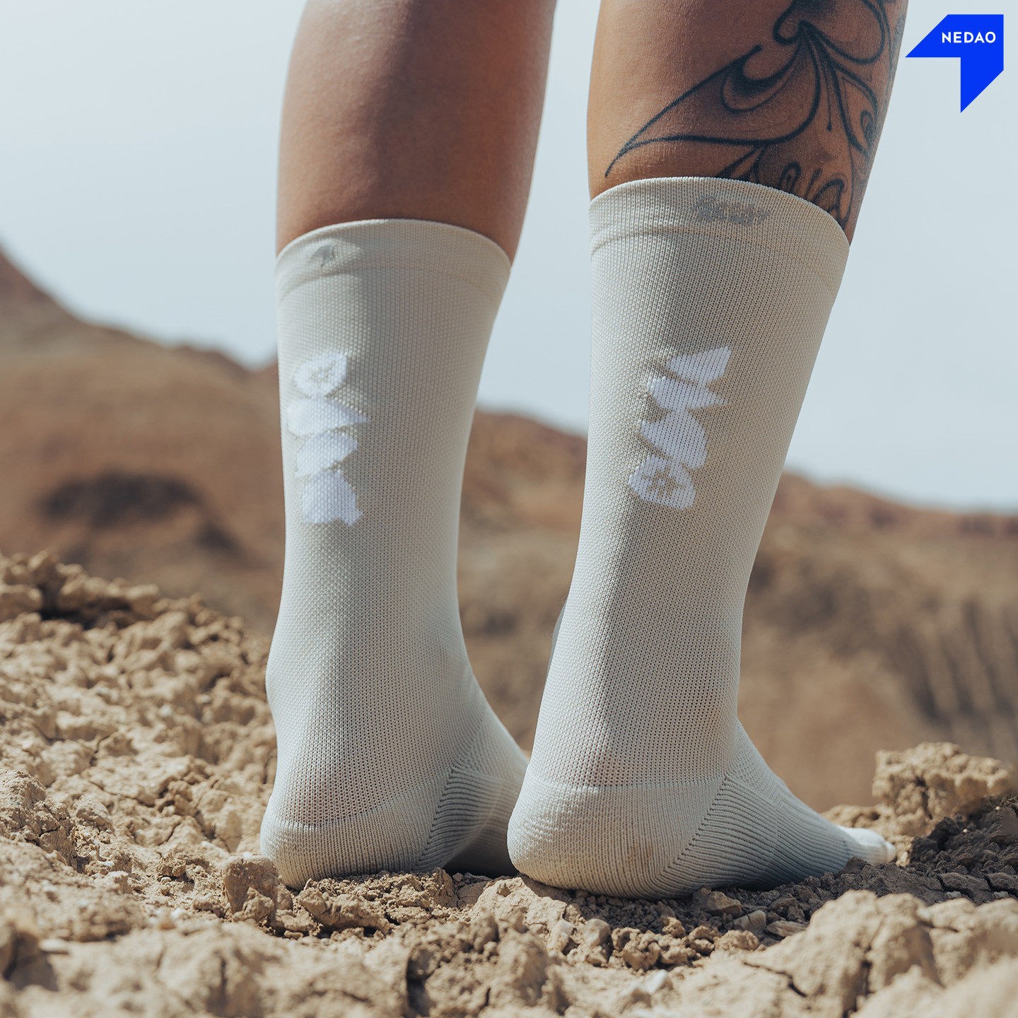 thumbnail for Inner RockyRoad sports socks for men and women, breathable reflective labeled thickened cushioning mid-calf socks, arch non-slip socks