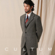 CULTUM1930s复古粗纺人字纹全羊毛西服套装 加厚480g重 三件套