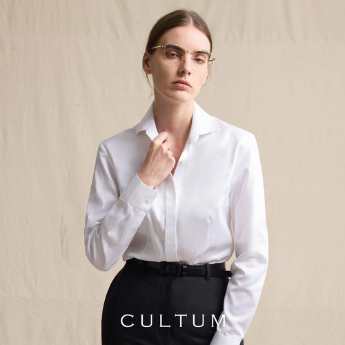 CULTUMDP免烫全棉温莎领长袖衬衫