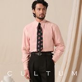 长袖 CULTUM1930s复古纯棉磨毛加厚牛津纺暗扣长尖领衬衫 男士 休闲
