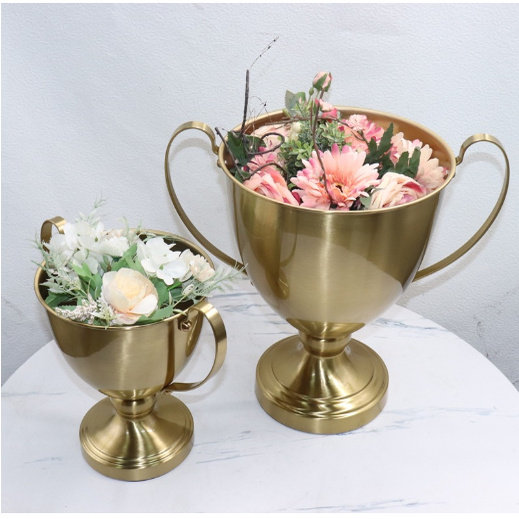 花瓶摆件创意餐桌饰品北欧简约ins电视柜插花轻奢风金属奖杯花器,家居饰品,花瓶,淘宝优惠券,粉丝福利购,淘宝优惠卷
