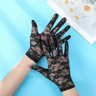 夏季花边新款开车薄款紫外线女士短款性感蕾丝防晒防滑手套婚纱