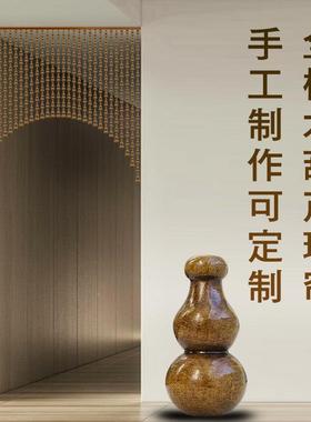 新款桃木葫大珠帘隔断窗门对化妆厨房芦卧室家室用中式门帘225685