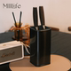 MIILife 不锈钢极简菜刀筒刀具收纳架子 小型黑色刀架家用刀座台式