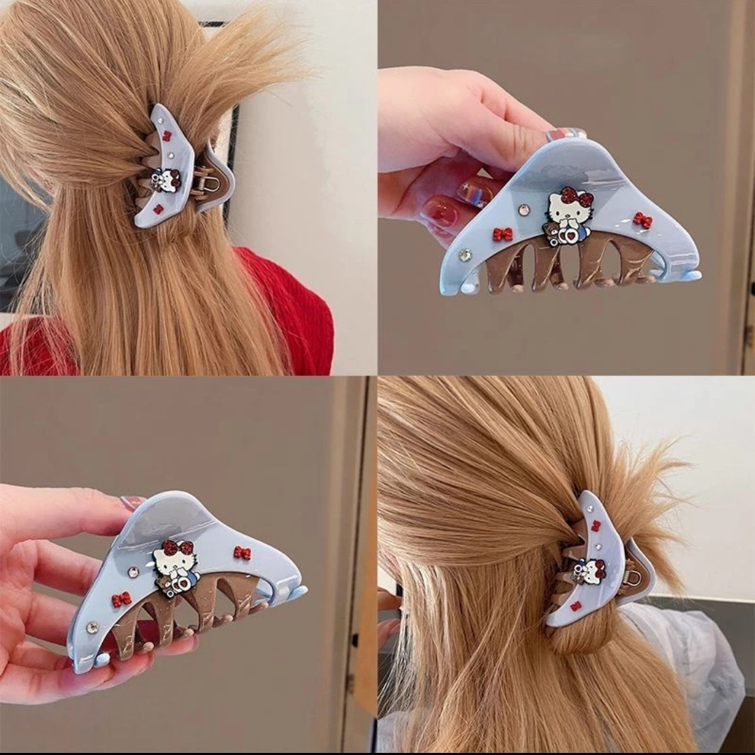 2025新潮新款可爱凯蒂猫中号抓夹精致时尚气质盘发夹抓夹头饰