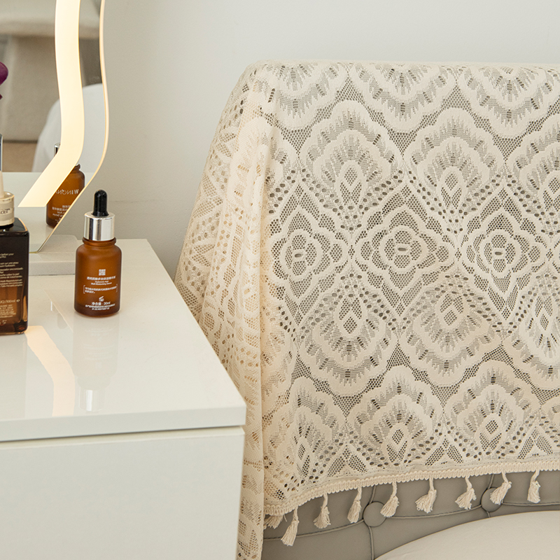 床头盖布靠背巾法式轻奢蕾丝镂空床头套罩全包防尘罩子保护套简约