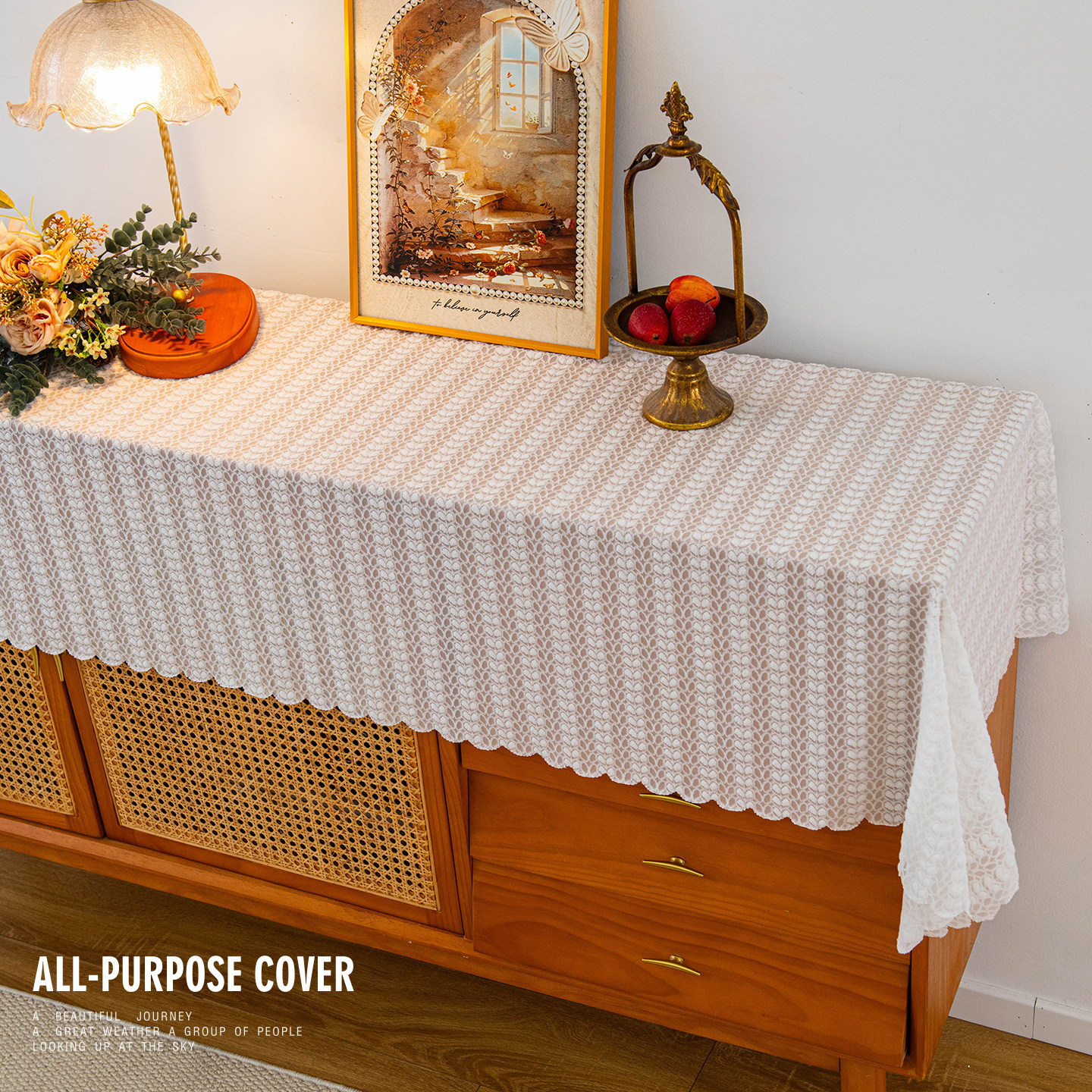 美式桌布唯美镂空桌旗复古装饰布森系电视柜茶几鞋柜防尘拍摄道具,居家布艺,桌布,淘宝优惠券,粉丝福利购,淘宝优惠卷