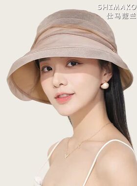 桑蚕丝帽子正品2026新款海边防紫外线薄款可折叠真丝防晒遮阳帽女