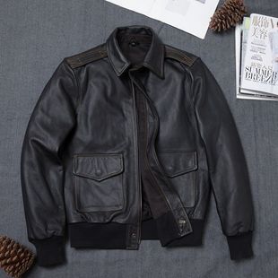男士高级皮外套真皮加棉促销捡漏A2飞行服头层牛皮机车服真皮皮衣